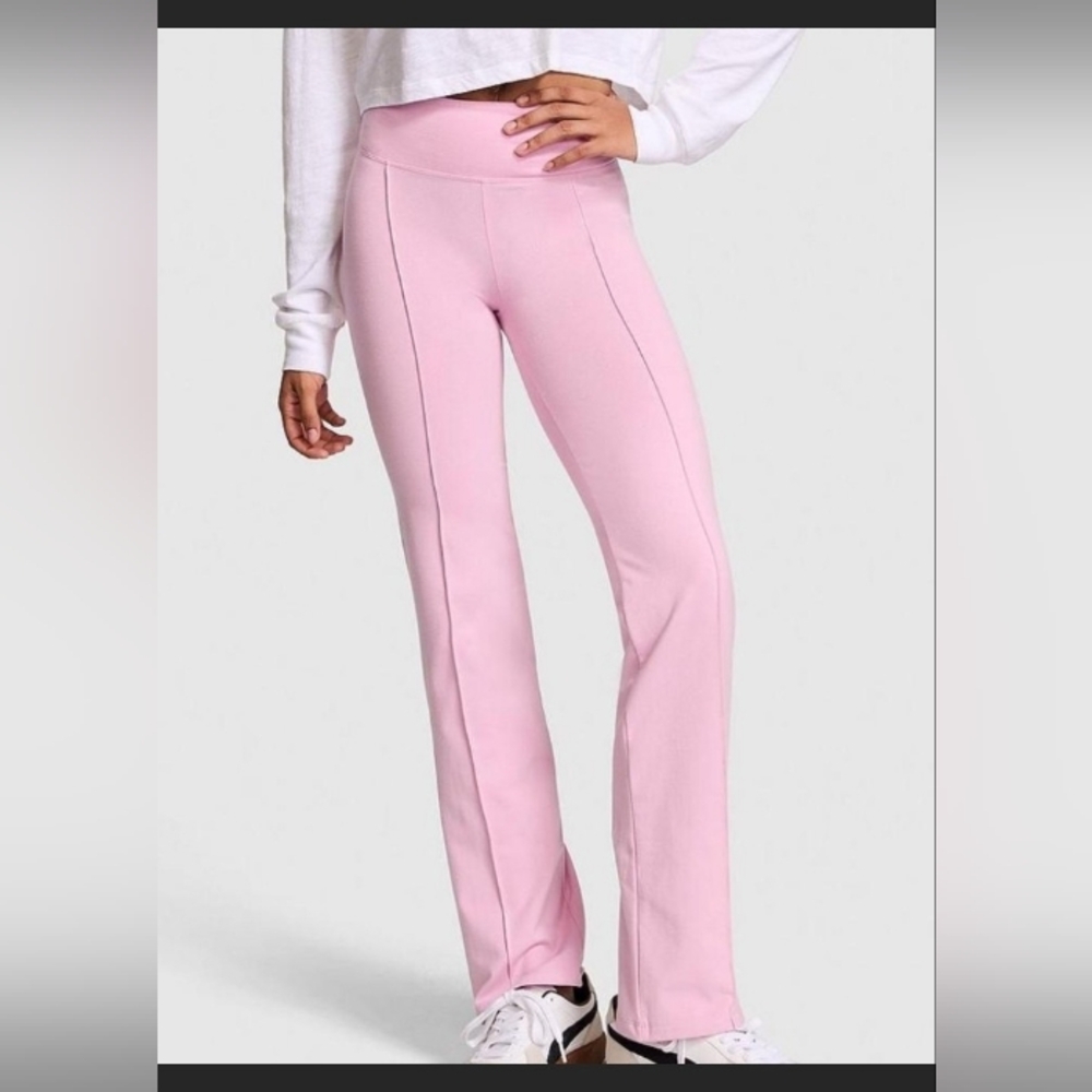 VS PINK All-Day Cotton Straight Leg Pants - Pink Poodle/ Size S/ EUC - Picture 2 of 6